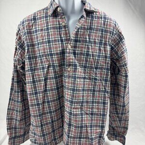 Patagonia Mens Medium Organic Cotton Blue Plaid Long Sleeve Button Up Shirt